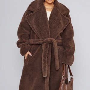 OVERSIZED TEDDY WRAP COAT